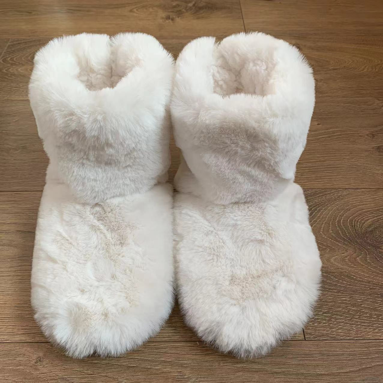 Ladies Fluffy Slipper Boots House Shoes