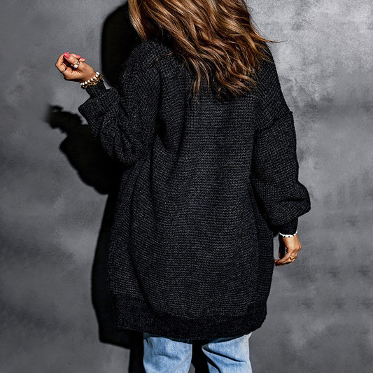 Loose Fit Buttonless Cardigan Knitwear