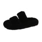 Women's Double Strap Fluffy Slippers