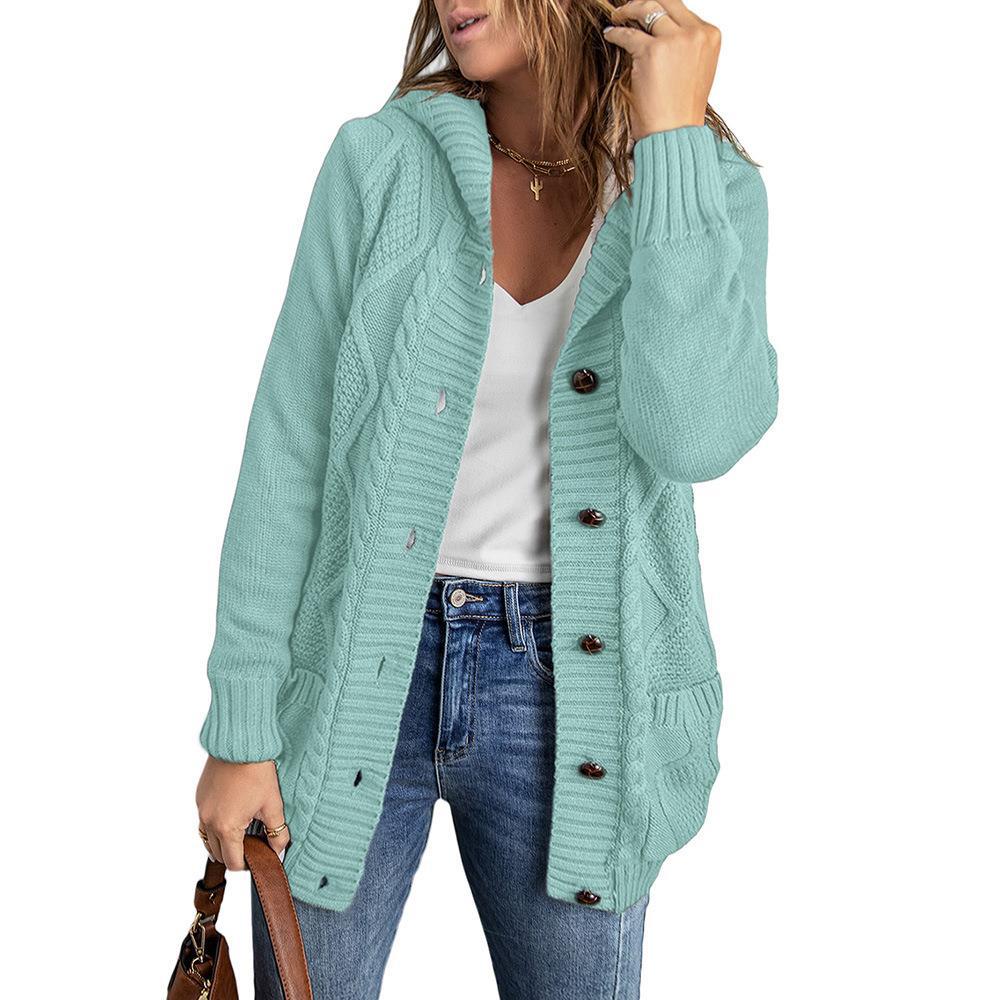 Women's Cardigan Sweaters Hooded Fleece Lined Jackets Winter Coat with Pockets