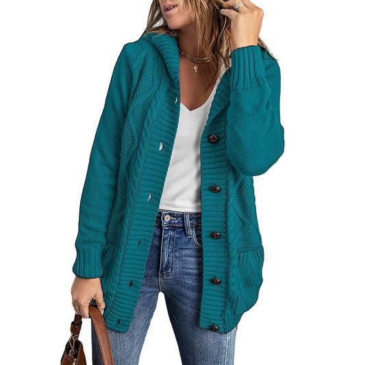 Women's Cardigan Sweaters Hooded Fleece Lined Jackets Winter Coat with Pockets