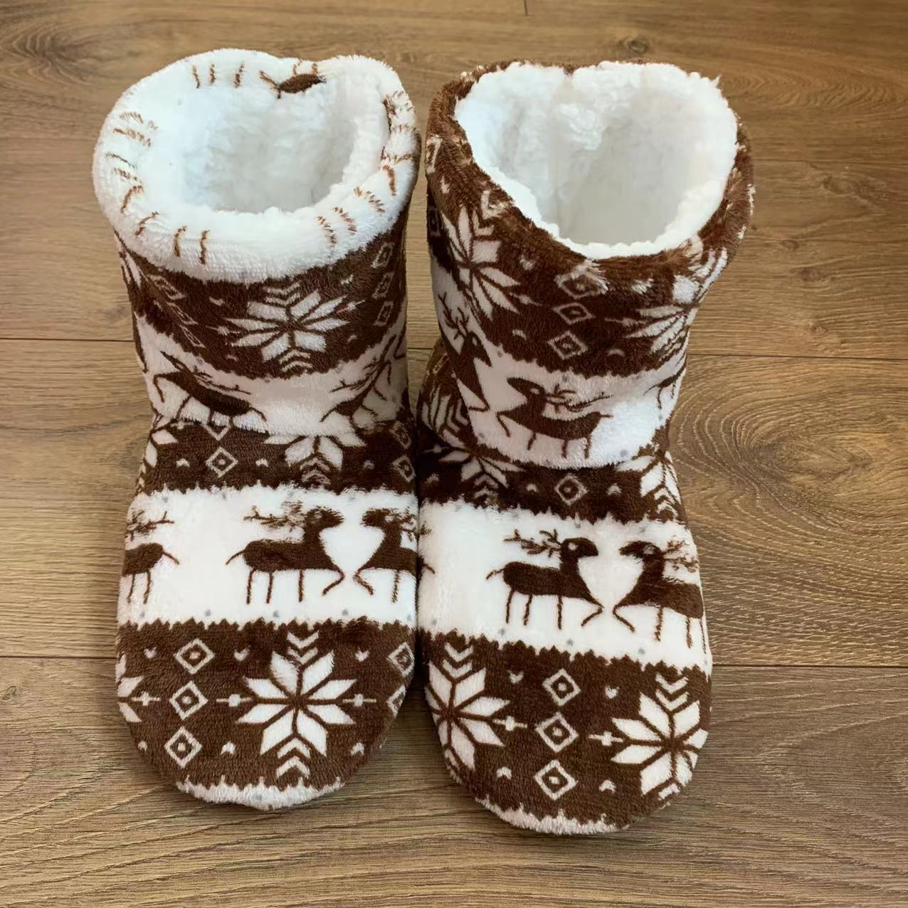 Women's Christmas Fluffy Slippers Boots