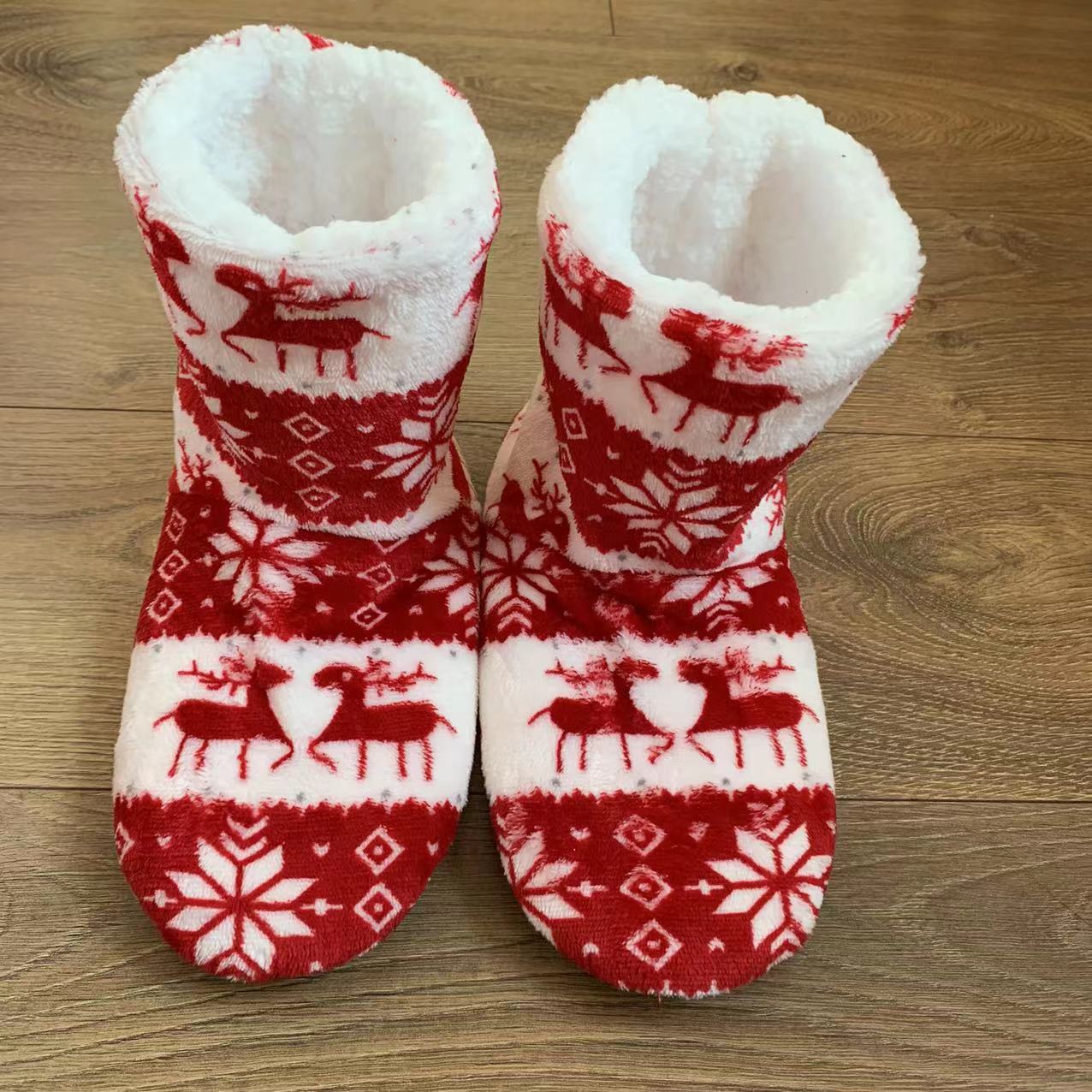 Women's Christmas Fluffy Slippers Boots