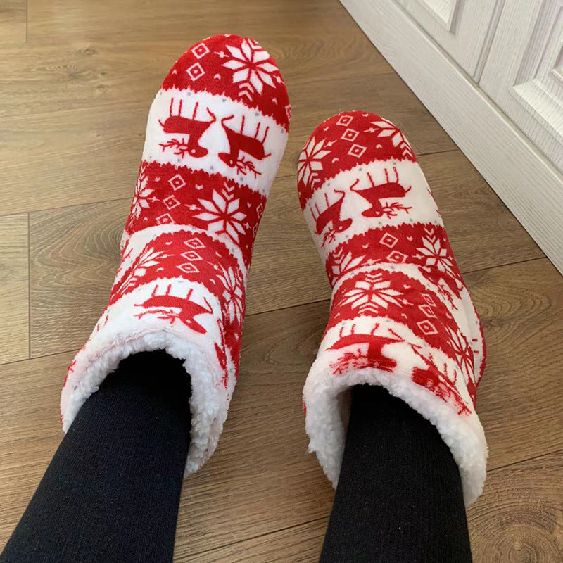 Women's Christmas Fluffy Slippers Boots