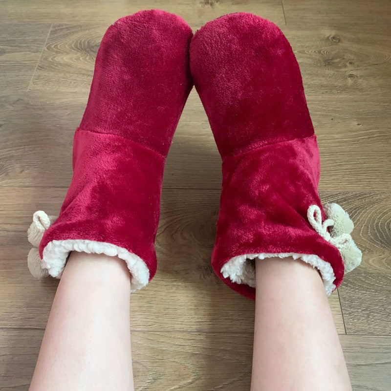 Women's Slipper Booties Soft Plush Sock Boots