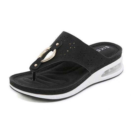 SIKETU | Air Cushion Platform Wedge Flip Flops Comfy Summer Sliders