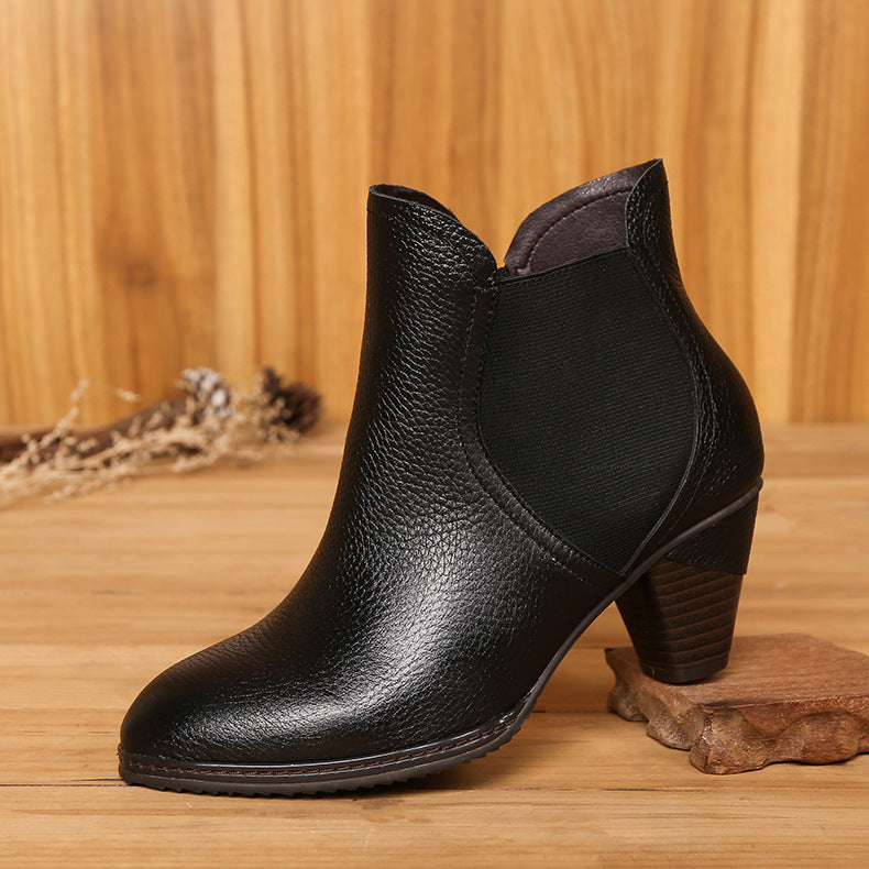 Classic Black handmade Leather Ankle Boots