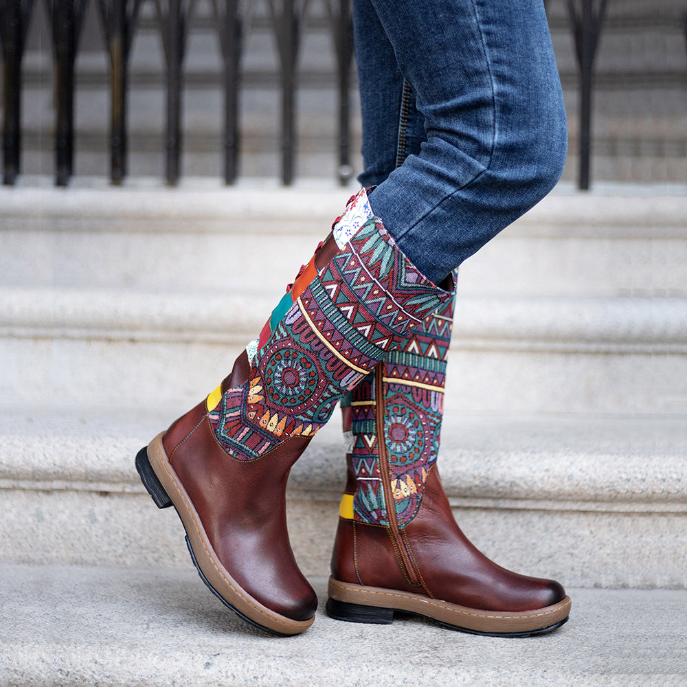 Leather best sale bohemian boots