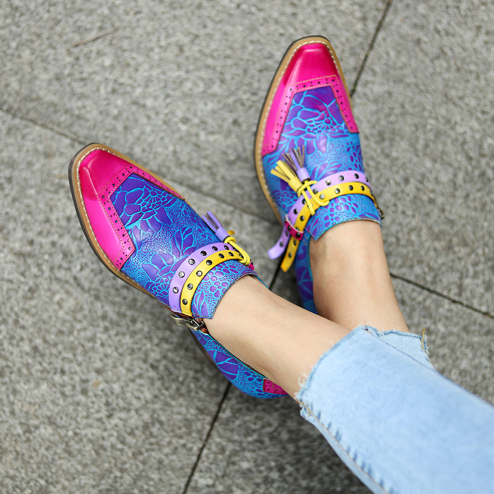 Colourful hot sale leather shoes