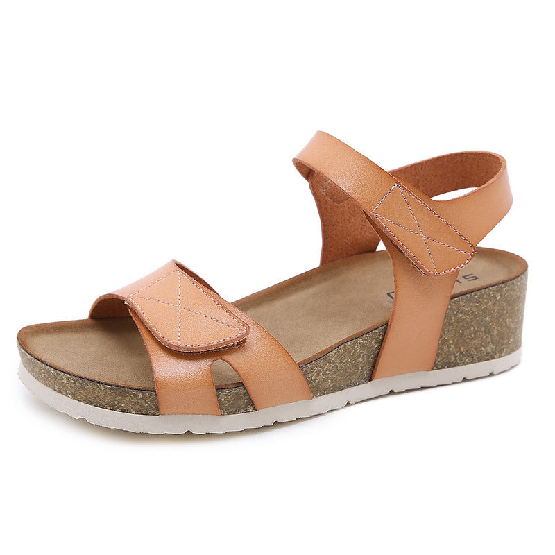 Leather and hot sale cork sandals