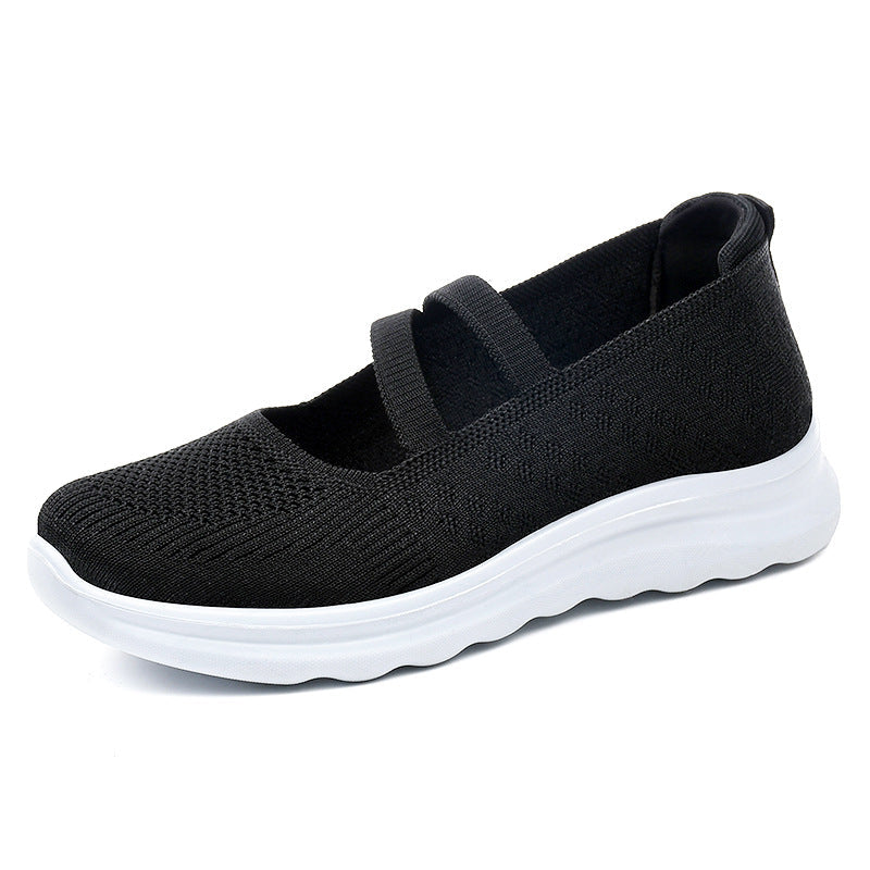 Casual Buckle Mesh Flyknit Shoes For Mom