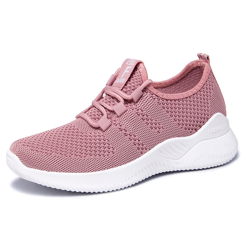 Mesh Soft Sole Round Toe Fly Knit Sneakers